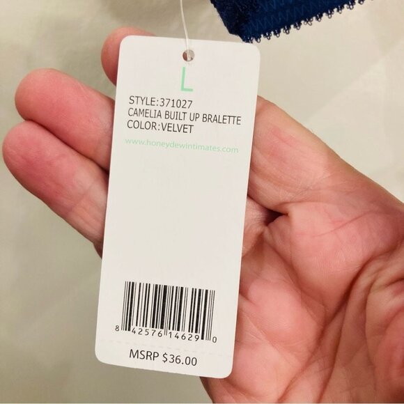 HONEYDEW Sz L Lace Adjustable Straps Navy Blue Bralette NWT - Picture 7 of 7